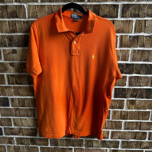 Ralph Lauren Orange Polo Shirt Vibrant Cotton Blend - Picture 7 of 7